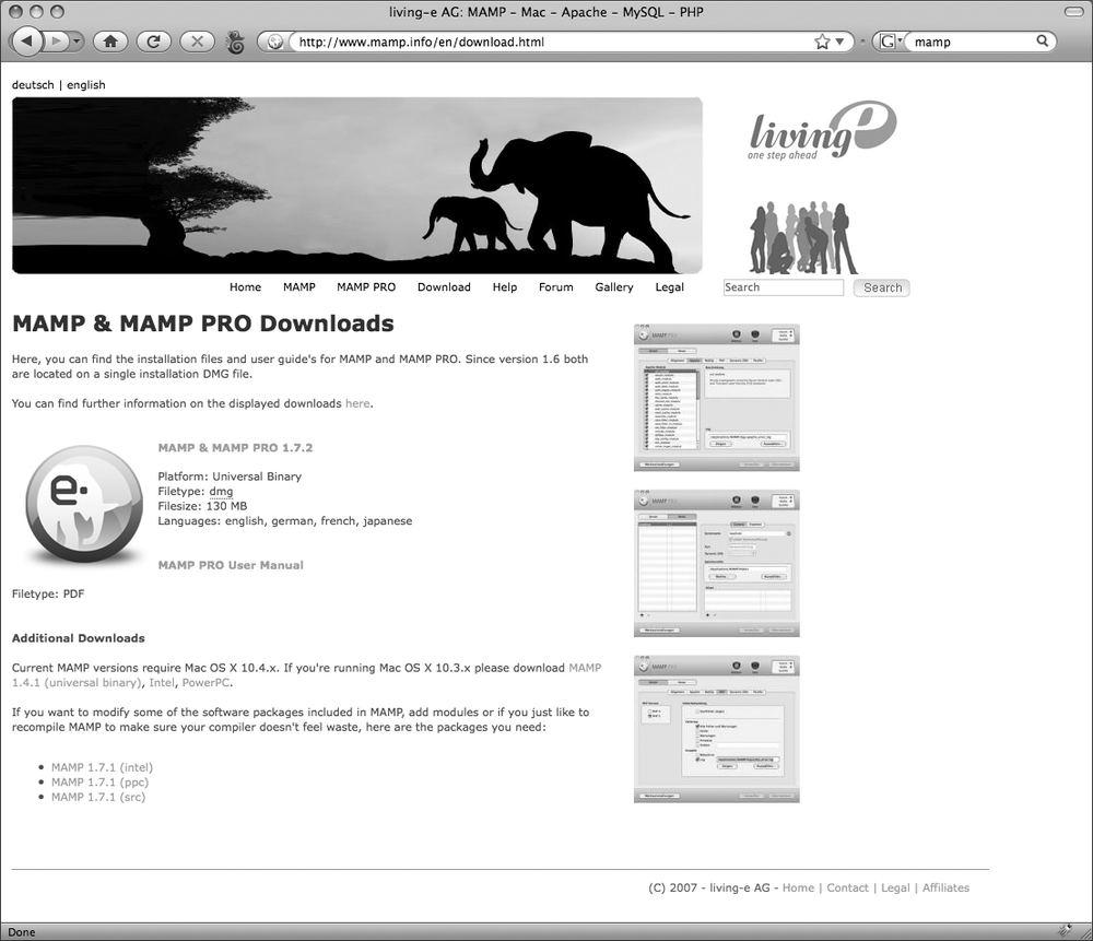The MAMP download page