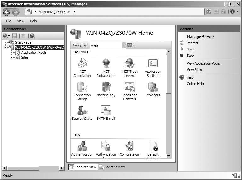An introduction to the redesigned IIS Manager in Windows Server 2008