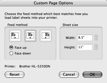 Practice on a blank sheet of paper to determine whether your printer feeds face up or face down, and which corner the labels start to print from. Then, if necessary, use the buttons in this dialog box to match Word with what your printer is doing. If you’re using one of the standard label types, you probably won’t have to bother with these settings.