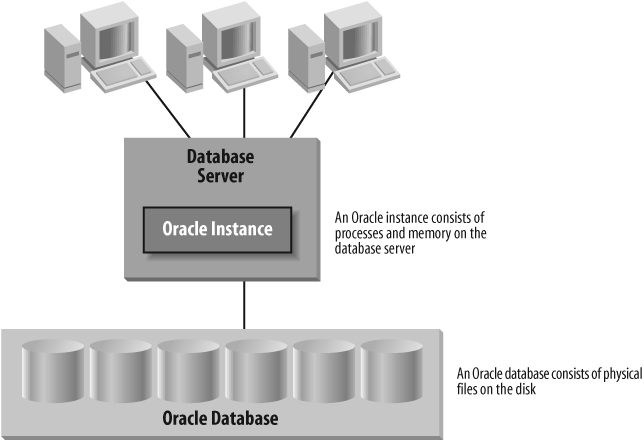 An instance and a database