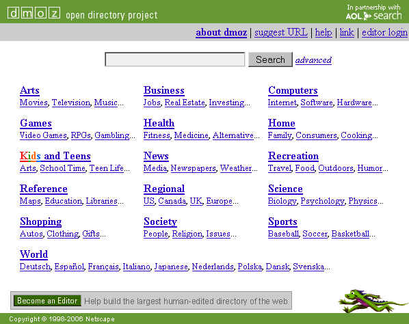 The DMOZ directory