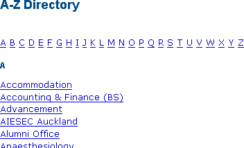 University of Auckland's simple index