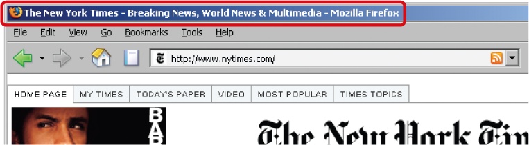 Browser title of The New York Times