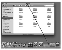 When you find yourself confronting a Finder window that contains useful stuff, consider dragging its proxy icon to the Dock. You wind up installing its folder or disk icon there for future use. That’s not the same as minimizing the window, which puts the window icon into the Dock, and only temporarily at that. (Note: Most Mac OS X document windows also offer a proxyicon feature, but produce only an alias when you drag the proxy to a different folder or disk.)