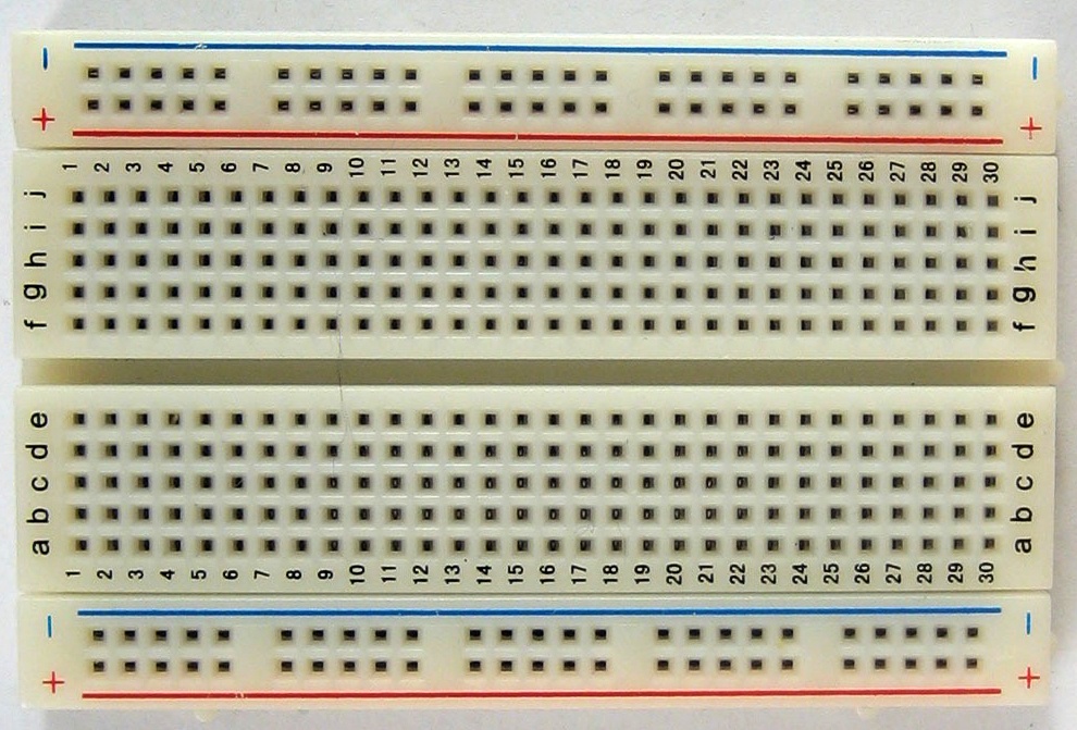A breadboard or prototyping board