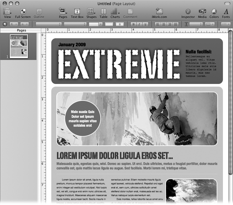 Page-layout documents feature lots of design elements, including text boxes, photos, and fields of color—quite a departure from traditional word-processing documents with a single primary text area.