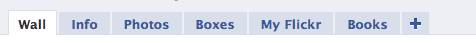 Sectional tabs on Facebook give an indication of a user’s interests.