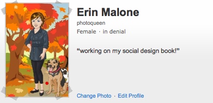 Profile identity card on Yahoo! showing an avatar as a visual identifier.