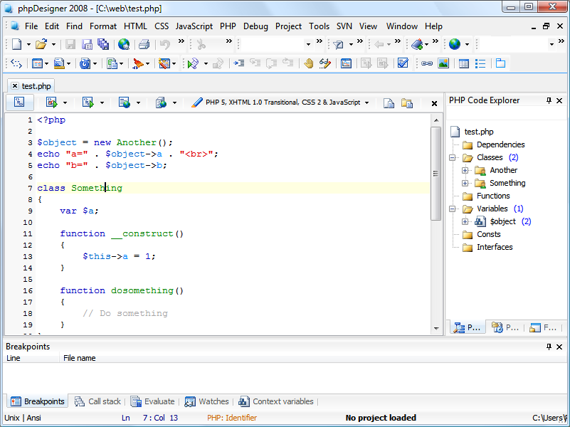When using an IDE such as phpDesigner, PHP development becomes much quicker and easier