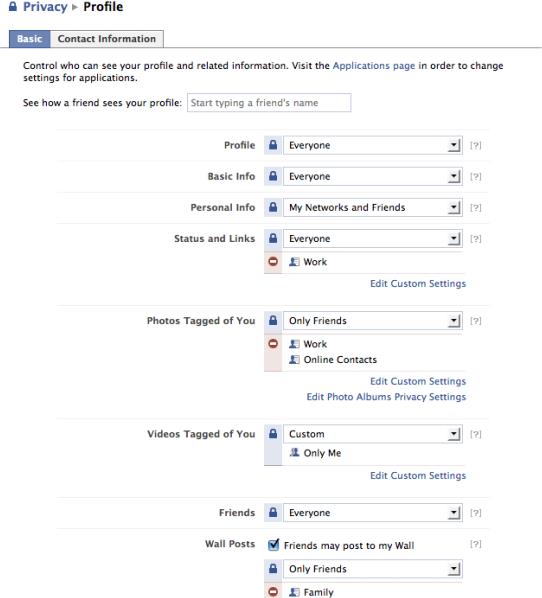 Facebook offers granular privacy settings.