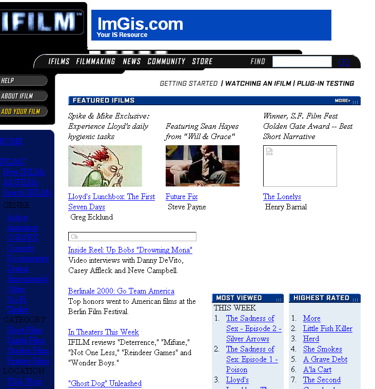 IFILM was one of the first social media–sharing sites.