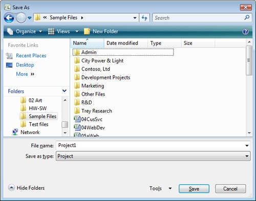 The Save As dialog box displays the contents of the default folder.
