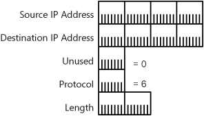 The structure of the TCP pseudo header