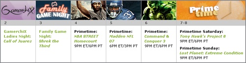 View a sample week’s listing in the Xbox community calendar.