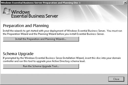 The AutoPlay window of the Prerequisite Planning Tools CD