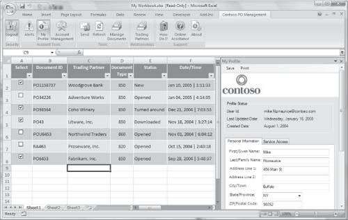An example Office Business Application leveraging Microsoft Office Excel 2007