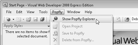 Show Popfly Explorer.