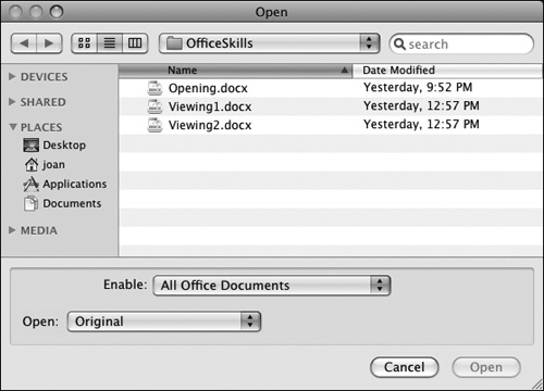 Open, Save, and Close Office Files