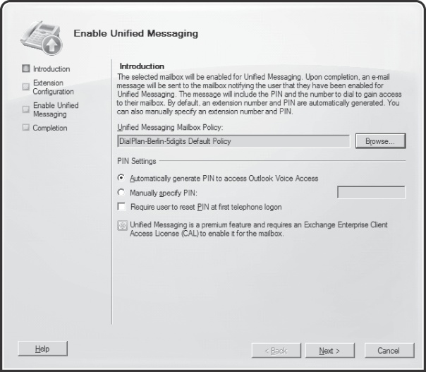 Enabling Unified Messaging for a mailbox