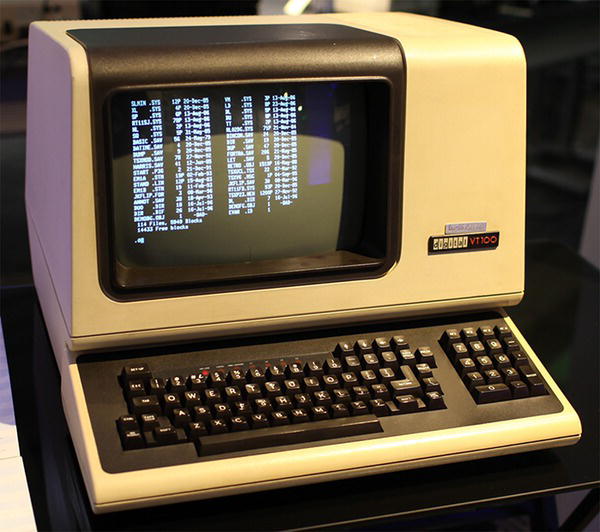 Photo of DEC VT100 computer terminal.