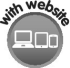 A circular icon with “with website” text at the top.