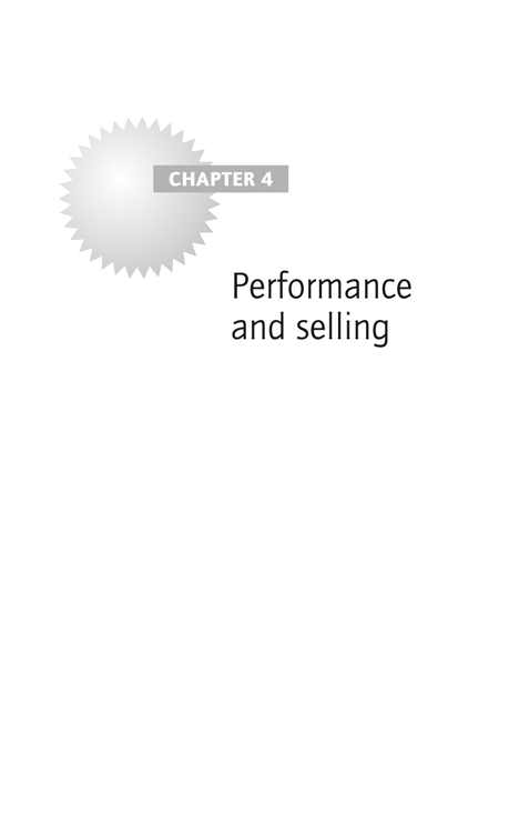 Chapter 4: Performance and selling