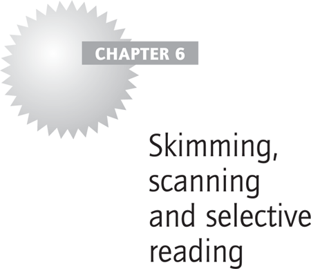 Skimming, scanning and selective reading