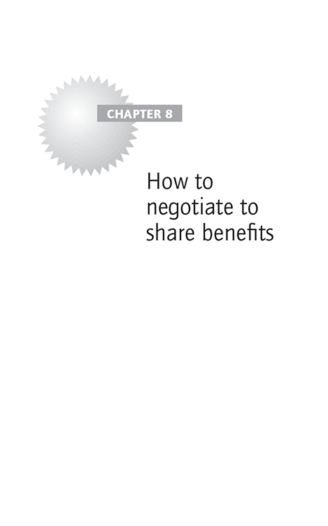 CHAPTER 8 How to negotiate to share benefits