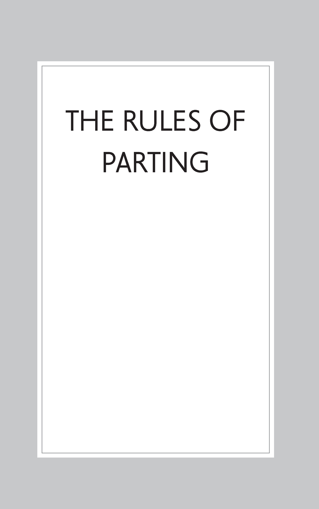 The Rules of Parting