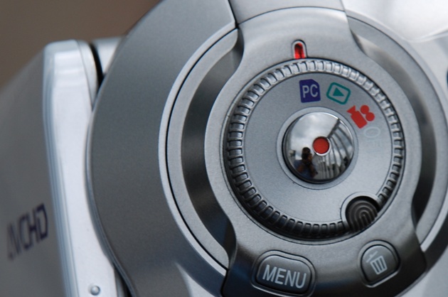 Every camcorder has a switch or command that lets you connect it to a PC (or, in this case, a Mac). Most tapeless camcorders have a dedicated position on the main mode dial for this purpose, like the camera above.