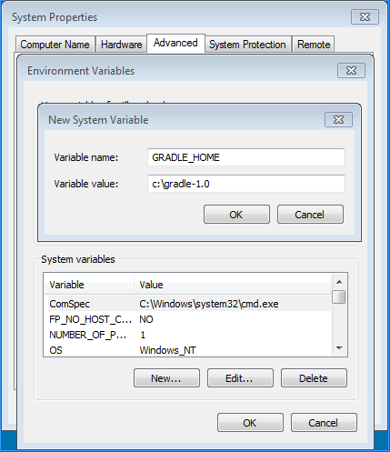 Adding the GRADLE_HOME environment variable