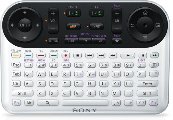 Sony’s handheld remote control for its TVs and Blu-ray player that come with Google TV