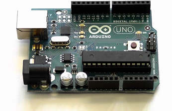 The Arduino Uno board with the ATmega328 microcontroller