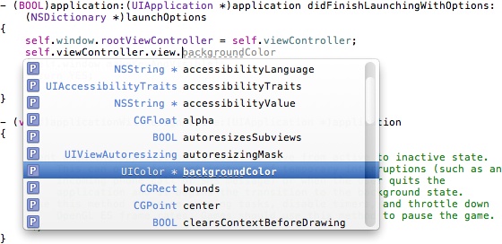 Xcode code completion