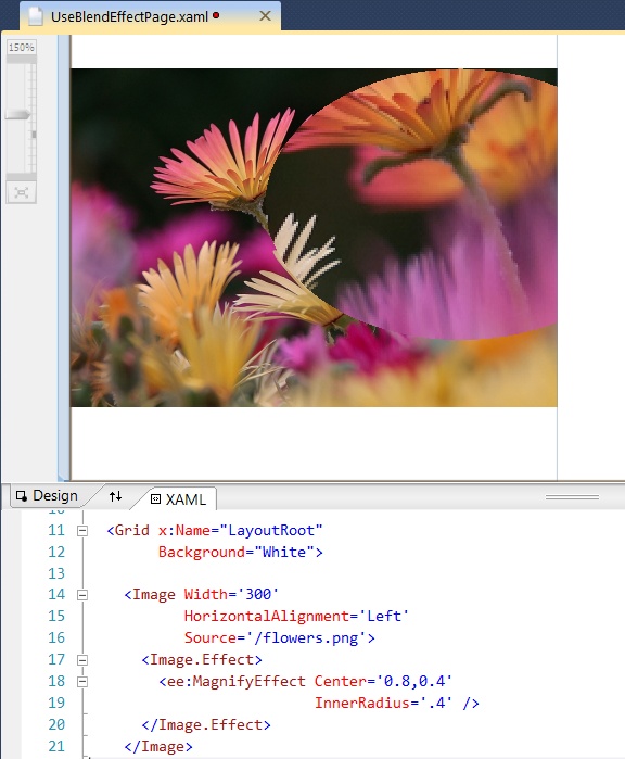 Using a Blend effect in the Visual Studio XAML editor