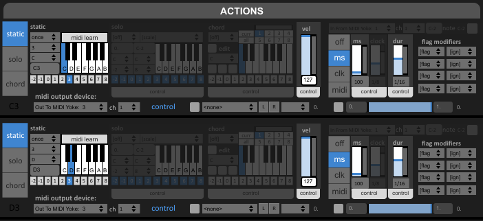 Actions setup for Kinectar drum kit Instrument Editor