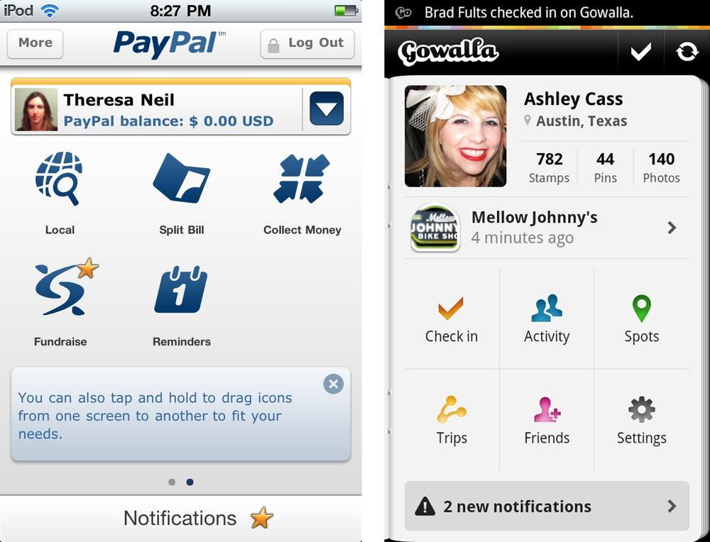 PayPal personalized springboard and early Gowalla