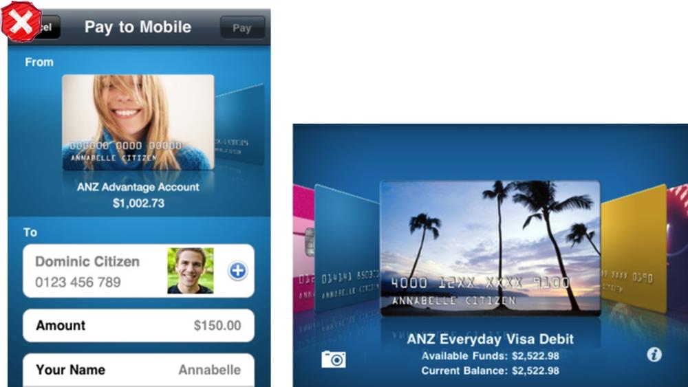 Image Carousel in ANZ for payment selection demos well, but gets old fast