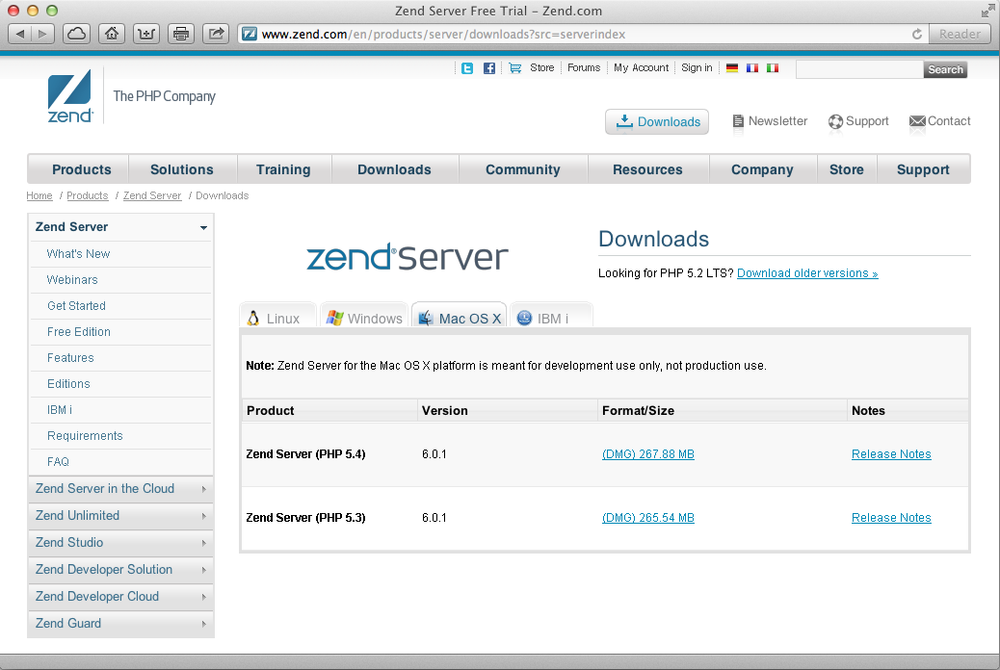 You can download the server from the Zend Website