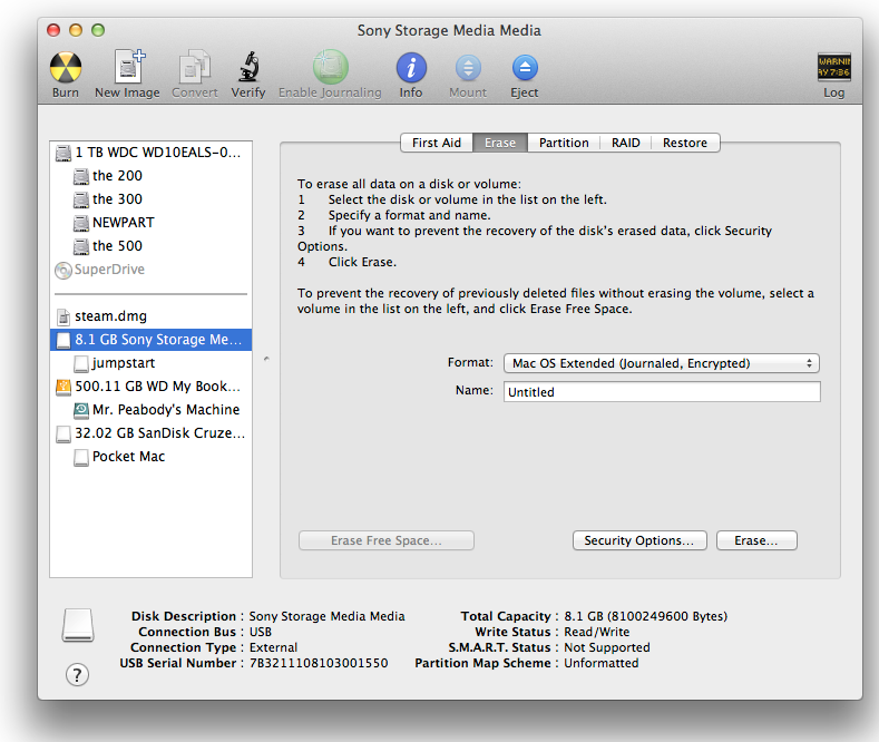 Changing the factory settings to an OS Xâpreferred format.