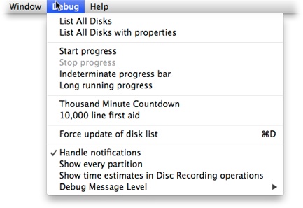 Disk Utilityâs Debug menu. You might not have seen it before, but it can be very useful.