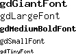 The built-in bitmapped GD fonts.