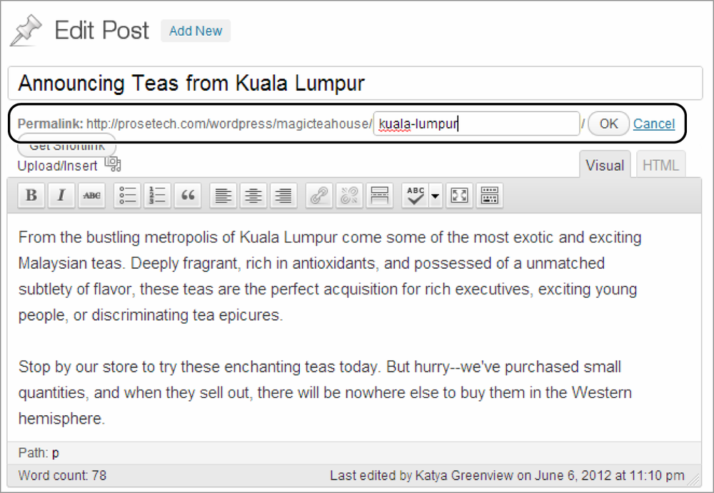 Here, the unwieldy slug announcing-teas-from-kuala-lumpur is being cut down to size.