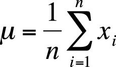 Formula to calculate the mean
