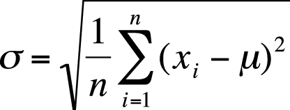 Formula for the standard deviation for a population