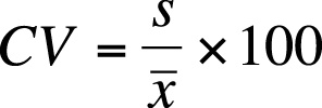 The formula for the coefficient of variation (CV)