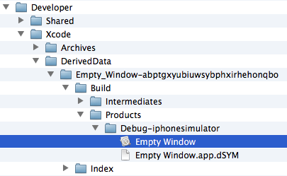 The built app, in the Finder