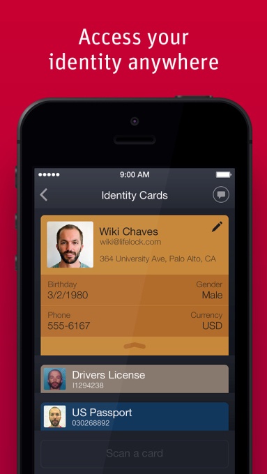 A screen from the now-defunct Lemon Wallet, which appears to expose the user’s full name, address, birthdate, and ID numbers