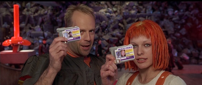 In The Fifth Element, Korben and Leeloo presented their MultiPasses (courtesy of Columbia Pictures)