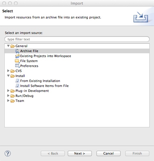 New Java Project dialog
